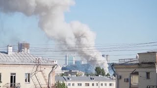 Explosions Rock Moscow As Fireworks Warehouse Burns [upl. by Landis]