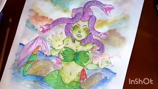 Watercolor Calamaria  Speedpaint  Black Strawberry 14 Lost Media Encontrado [upl. by Joellyn]