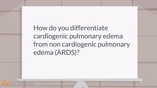 How do you differentiate cardiogenic from non cardiogenic pulmonary edema [upl. by Anna-Diana]