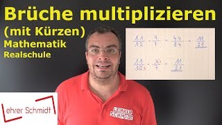 Brüche multiplizieren mit Kürzen  quotschlauequot Methode  spart Zeit  Lehrerschmidt [upl. by Lord76]