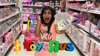 DEEMA SPENDS 100 In 10 MINUTES Toy Hunt Shopping Challenge at TOYS R US [upl. by Dailey998]