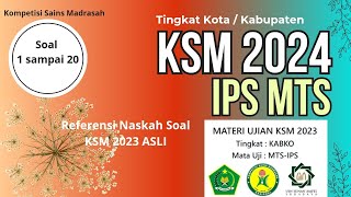 KSM 2024  PEMBAHASAN LENGKAP SOAL KSM MTS IPS TINGKAT KOTAKABUPATEN PART 1 SOAL 1 SAMPAI 20 [upl. by Drofwarc]