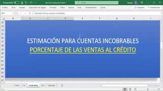 Cuentas Incobrables Porcentaje de Ventas al Crédito [upl. by Bellanca]