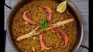 Receta auténtica Fideuà de Gandia  Fideuà de marisco [upl. by Idnahk283]