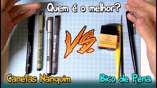 Caneta Nanquim VS Bico de Pena  quem é o melhor para artefinal [upl. by Eerahc]