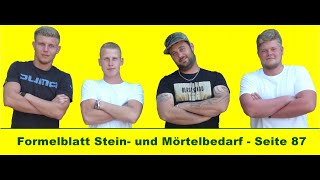 Formelblatt Stein und Mörtelbedarf  Seite 87  Tabelle [upl. by Anawyt160]