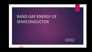 Band gap energy of semiconductor [upl. by Ardnoid]