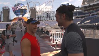 Seth Rollins and Roman Reigns prepare for their WrestleMania entrances on WWE 24 WWE Network [upl. by Teferi702]