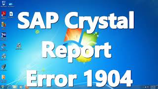 Resolved Crystal Report Error 1904  Resolved Sonny Ibibo [upl. by Atiran728]