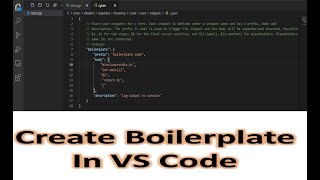 Create Boilerplate In VS Code  How To Create Boilerplate In VS Code  Boilerplate [upl. by Reiner]