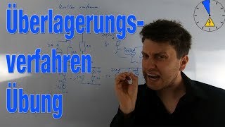 Überlagerungssatz  Übung 1  Elektrotechnik in 5 Minuten ET5M [upl. by Tiphane]