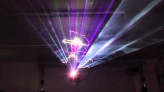 NRG Laser Know How 3W RGB ILDA 30K 3D Laser Beam Light Show Demonstration [upl. by Cybil924]