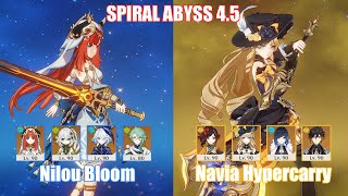 C0 Nilou Bloom amp C0 Navia Hypercarry  Spiral Abyss 45  Genshin Impact [upl. by Ignace394]