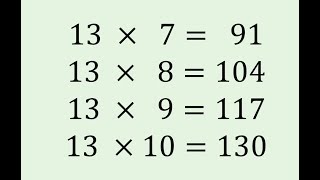 Tabla de multiplicar del 13 [upl. by Lauryn654]