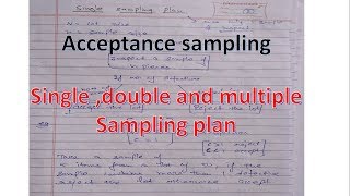 What IS SAMPLING PLAN  SINGLE sampling DOUBLE sampling MULTI SAMPLING PLAN in hindi [upl. by Opal906]