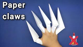 Origami Claws  How to make paper claws without glue  easy paper weapons  paper nail [upl. by Ggerc]