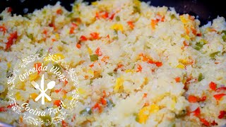 Delicioso ARROZ DE COLIFLOR  CAULIFLOWER RICE  receta facil [upl. by Idell]