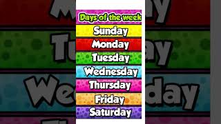 week days name  Image of Days name in English  Days name in English  What are the 7 days names [upl. by Enreval]