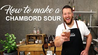 Chambord Sour Cocktail Recipe  DELICIOUS DRINKS  BLOOPERS [upl. by Salohci]