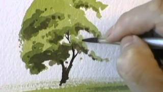 A Simple Tree  Watercolour Demonstration by PETER WOOLLEY [upl. by Trilbi]