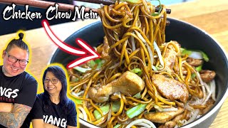 How Chinese Chefs cook CHICKEN CHOW MEIN 🍜 Mum and Son professional chefs cook [upl. by Coh]