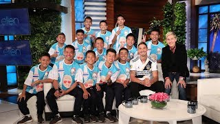 Ellen Talks to Thai Soccer Team in Their First InStudio Interview Since Cave Rescue [upl. by Thisbee]