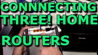 How To Connect Three Routers On One Home Network amp Sharing The Internet Using Lan Cables TpLinkNetG [upl. by Anyek]