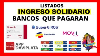 LISTADOS DE INGRESO SOLIDARIO GRUPOS A BANCOS YA CONFIRMAN DINEROS [upl. by Elahcim]