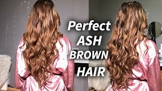 DIY ASH BROWN HAIR AT HOME ♡ TONE ORANGEBRASSY HAIR [upl. by Aihsenek3]