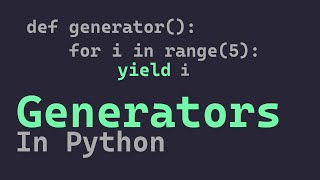 Generators in Python  yield keywork in python  Python for beginners [upl. by Ahsenet]