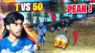 One Vs 50 Players On Peak The Ultimate Fight  Free Fire Max [upl. by Trebliw]