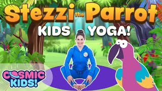 Stezzi The Parrot  A Cosmic Kids Yoga Adventure [upl. by Ecinert256]