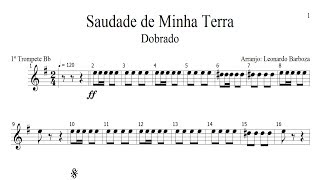 Partitura  Saudade de Minha Terra 1º Trompete em Sib [upl. by Anaujat]