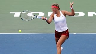 2015 Rogers Cup First Round  Victoria Azarenka vs Elina Svitolina  WTA Highlights [upl. by Aicsila]