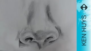 HOE TEKEN JE EEN NEUS  HOW TO DRAW A NOSE English SUB [upl. by Auqinahs]