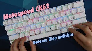 Trying the Motospeed CK62 with Outemu Blue switches quirky RGB Filled budget mechanical keyboard [upl. by Neit]