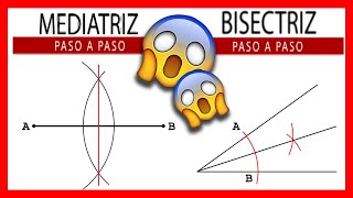 💪 MEDIATRIZ y BISECTRIZ 📐 La mediatriz de un segmento y la bisectriz de un ángulo para niños [upl. by Foss]