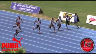 Garfield Waggon wins U17 boys 100m at JTA Sagicor Champs [upl. by Siahc]