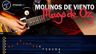 Como tocar Molinos de Viento MAGO DE OZ En Guitarra  Tutorial [upl. by Barnum737]