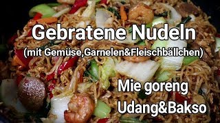 MIE GORENG  GEBRATENE NUDELN WIE BEIM ASIATEN [upl. by Noakes]