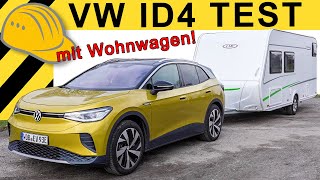 VW ID4 Test mit WOHNWAGEN amp Praxisreichweite  Funktioniert CAMPING mit EAuto [upl. by Naz]