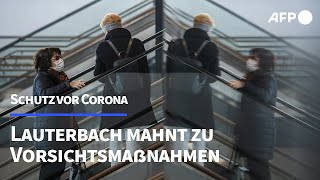 Schutz vor Corona Lauterbach mahnt zu Vorsichtsmaßnahmen  AFP [upl. by Ellehs]