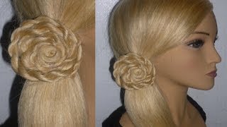 EINFACHE Frisur quotTwist Zopf BLUMEquot zum selber machenMittellanges HaarFlower Braid Peinado hermoso [upl. by Susie933]