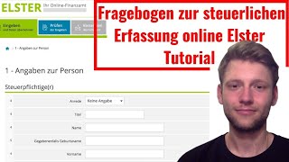 Fragebogen zur steuerlichen Erfassung 2024 online Elster [upl. by Gnof]