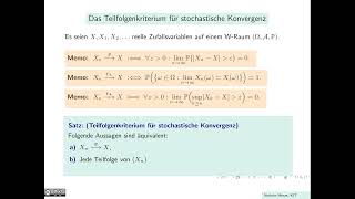 Das Teilfolgenkriterium für stochastische Konvergenz [upl. by Eniak6]