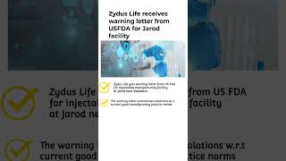 Zydus life receives warning letter from USFDA marketnews globalmarketnews stockmarketnews news [upl. by Mollie718]