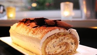 Recette de la bûche de Noël tiramisu facile by Hervé Cuisine [upl. by Ahsinek131]