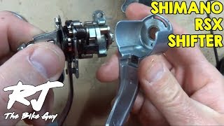 How To DisassembleReassemble Shimano RSX STI ShiftersBrifters Left Shifter [upl. by Selyn904]