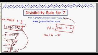 Divisibility Rule for Seven TANTON Mathematics [upl. by Bertine673]