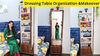 Dressing Table Organization amp MakeoverDressing Table Tour How to organize a small Dressing Table [upl. by Harahs]